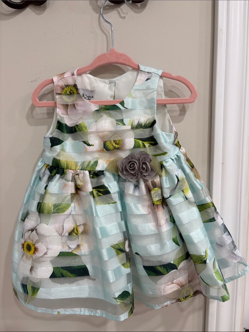 Pippa & Julie Floral Organza Party Dress – 12M